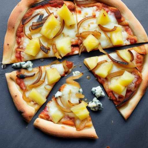 Пицца с карамелизованным луком и горгонзолой с ананасом
