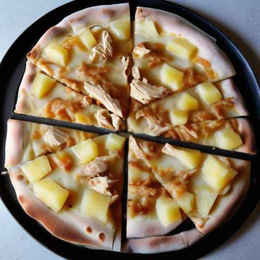 Пицца Альфредо с ананасами и курицей