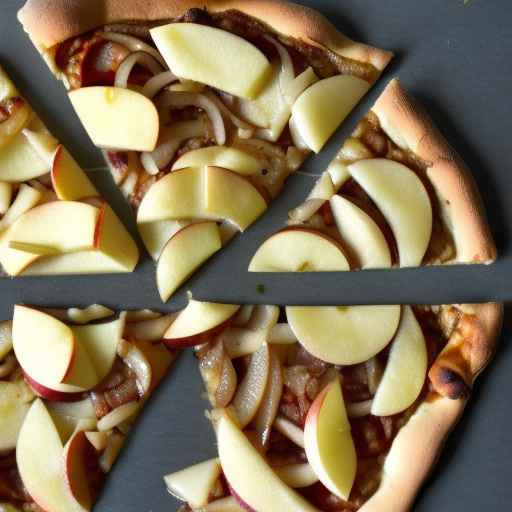 Пицца с яблоками и карамелизированным луком
