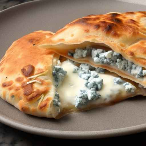 Рецепт кальцоне с голубым сыром и моцареллой