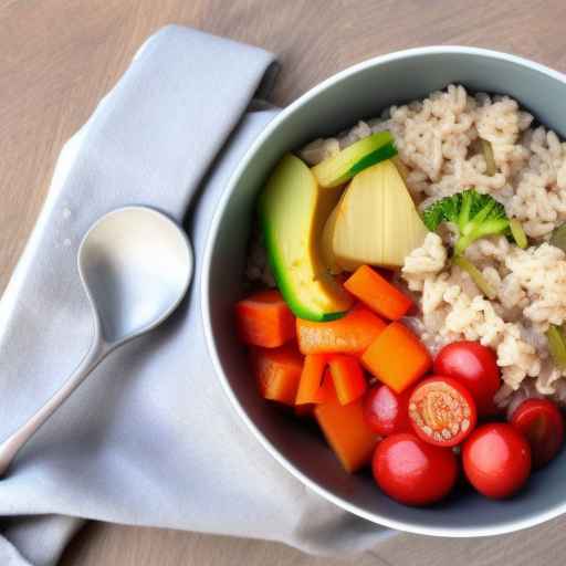 Миска для завтрака с коричневым рисом и овощами