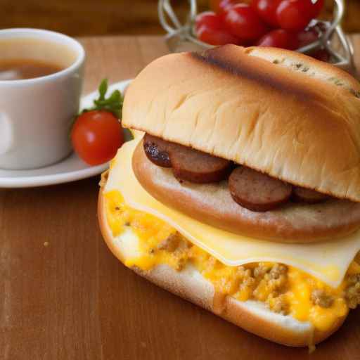 Бутерброд на завтрак с колбасой и сыром