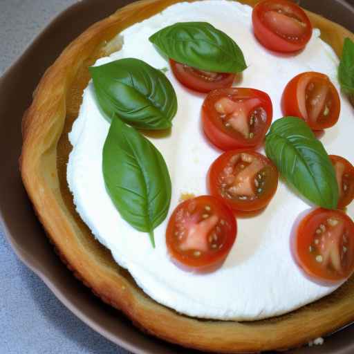 Пирог "Капрезе" с помидорами, моцареллой и базиликом