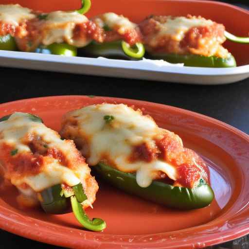 Фаршированные халапеньо с куриным пармезаном Фаршированные халапеньо с куриным пармезаном