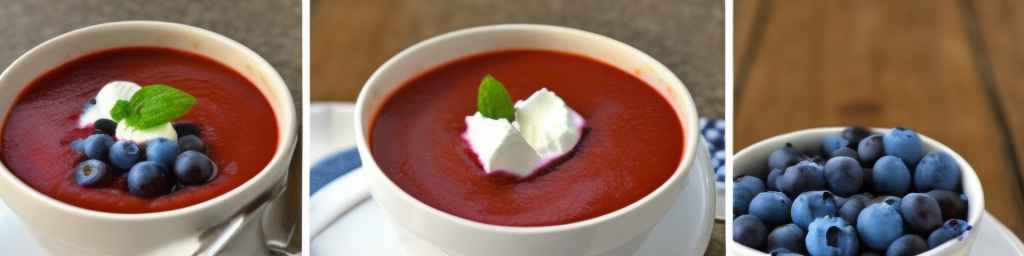 Рецепт охлажденного супа из черники и томатов