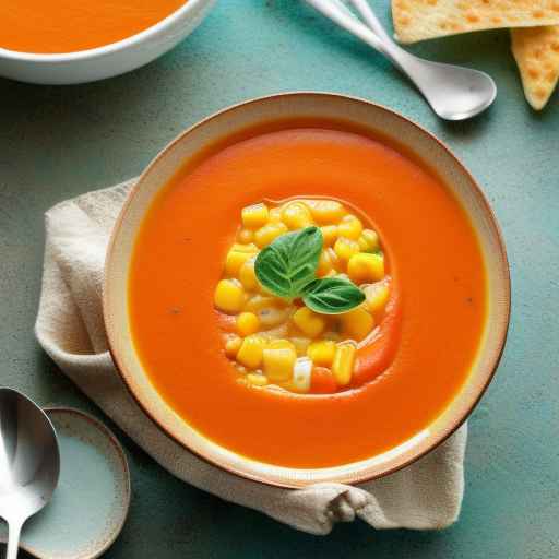 Охлажденный суп из кукурузы и томатов