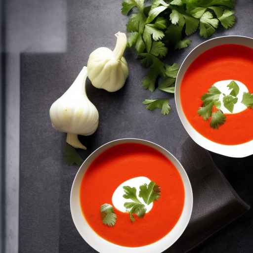 Рецепт охлажденного пряного супа из томатов и сельдерея