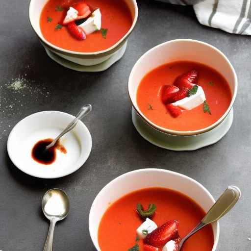 Охлажденный суп из клубники и томатов с бальзамическим уксусом