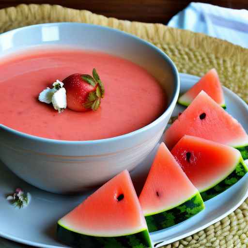 Рецепт охлажденного арбузно-клубничного супа