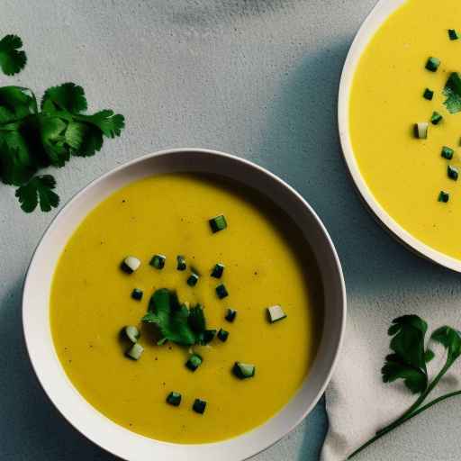 Охлажденный желтый суп в стиле гаспачо с кукурузой и кинзой