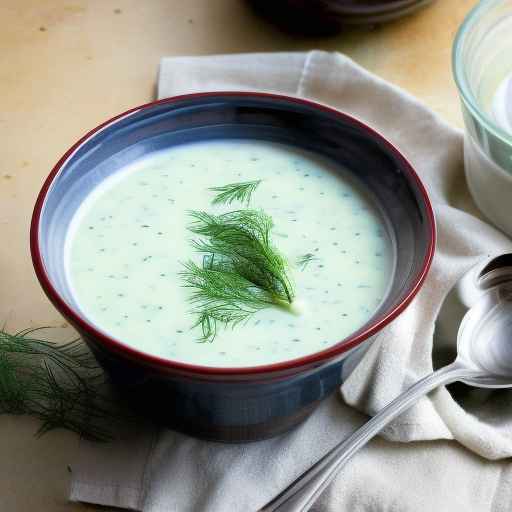 Холодный суп из огурцов и йогурта с укропом