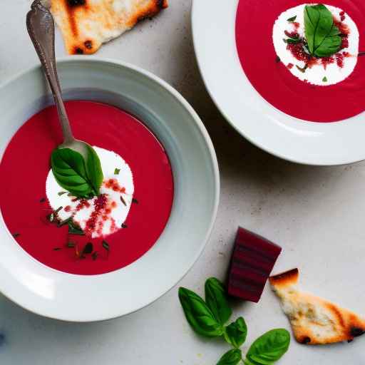 Холодный томатно-свекольный суп с крем-фреш