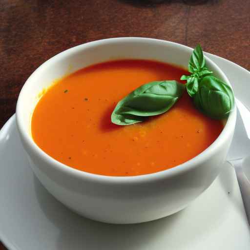 Холодный томатный и апельсиновый суп с базиликом