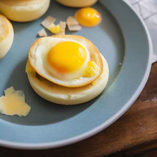 Английские маффины для завтрака с яйцом и сыром