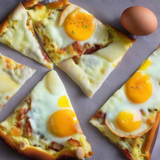 Пицца для завтрака с яйцом и сыром