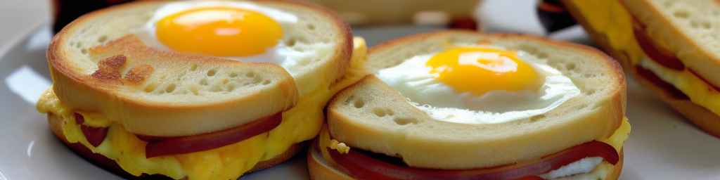 Сэндвич с яйцом и сыром на завтрак
