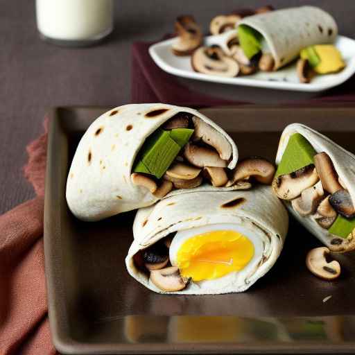 Обертки для завтрака с яйцом и грибами