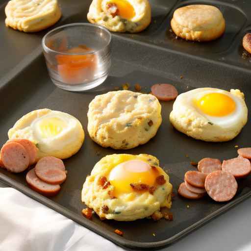 Печенье для завтрака с яйцом и колбасой