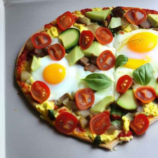 Пицца для завтрака с яйцами и овощами