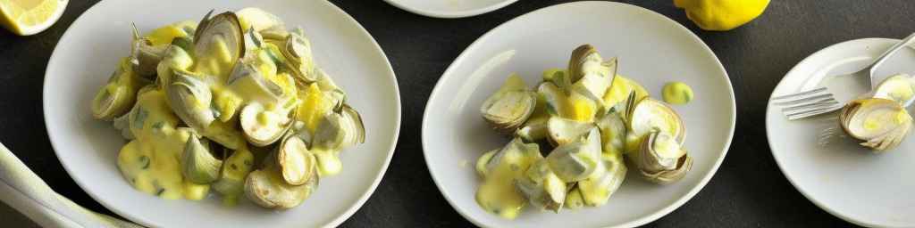 Яичный салат с сердцами артишоков и лимонной заправкой
