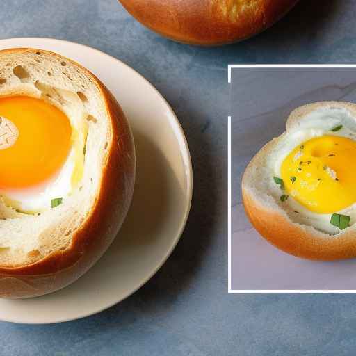 Яйца в хлебной миске