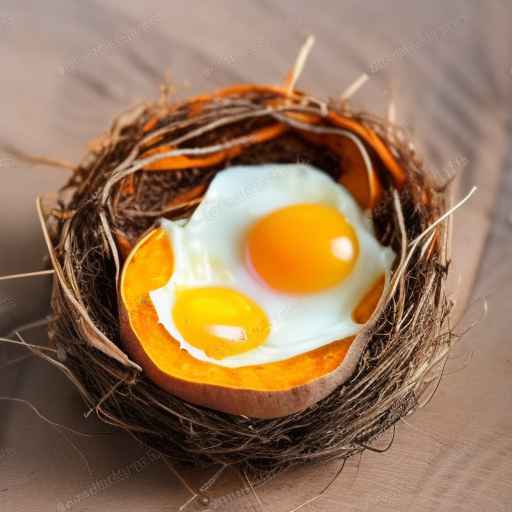 Яйца в гнезде из сладкого картофеля
