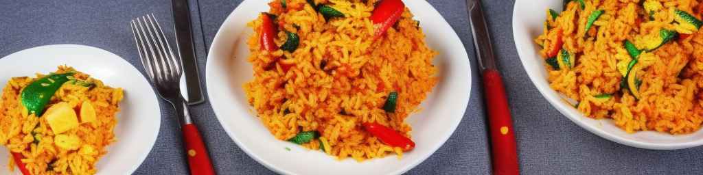 Ганайский рис джоллоф с омлетом и овощами