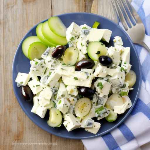 Греческий яичный салат с сыром Фета и оливками