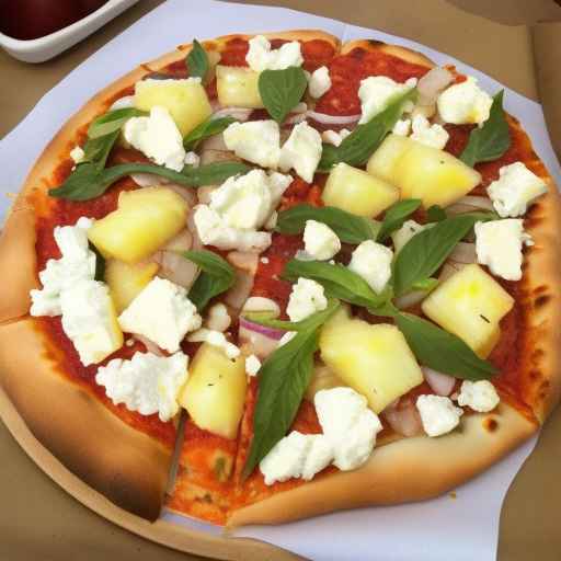 Греческая пицца с сыром Фета и ананасом