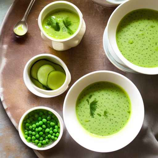 Суп из зеленого горошка и огурцов
