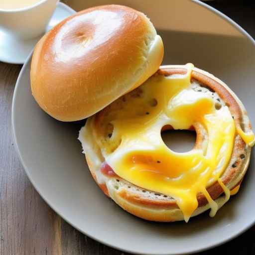 Рецепт бублика для завтрака с ветчиной и сыром