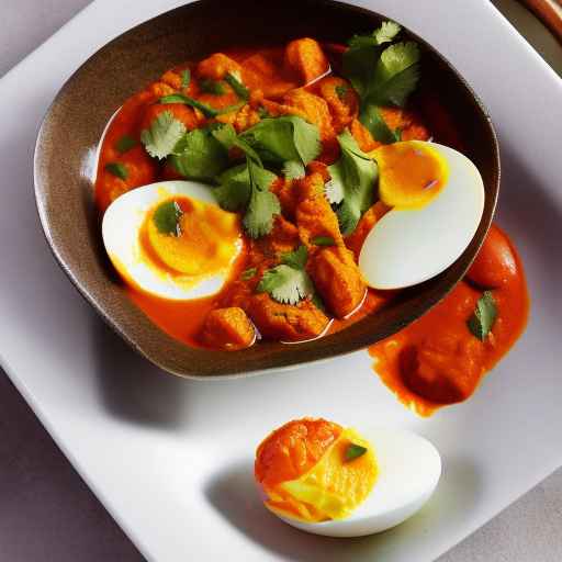 Индийское яичное карри с вареным яйцом и пряным томатным соусом