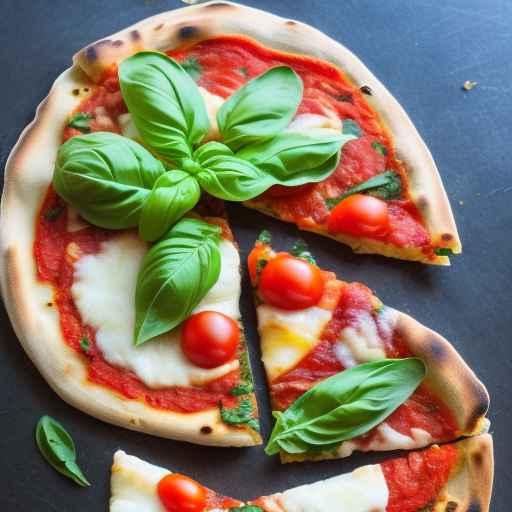 Вегетарианская пицца "Маргарита" со свежим базиликом и помидорами