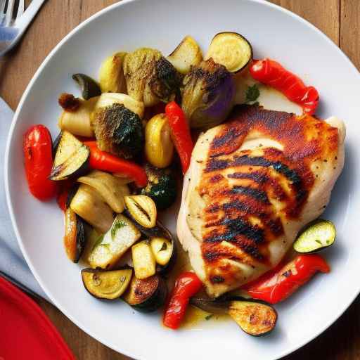 Средиземноморская курица с жареными овощами