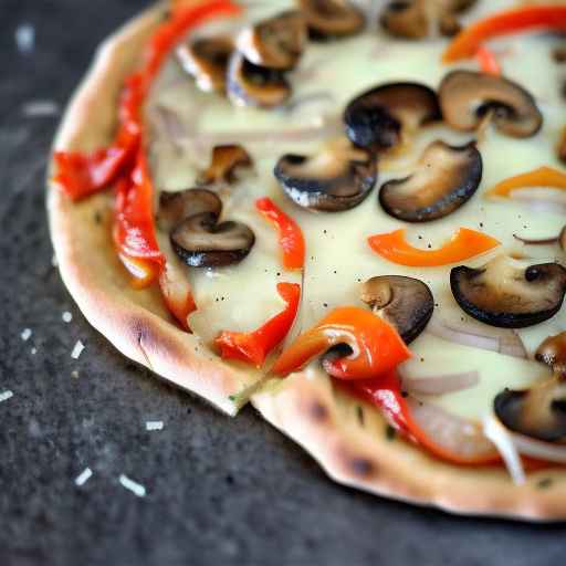 Пицца с грибами и луком, хлопьями красного перца и пармезаном