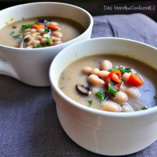 Суп из грибов и белой фасоли