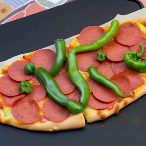 Сложенная пицца с пепперони и зеленым перцем