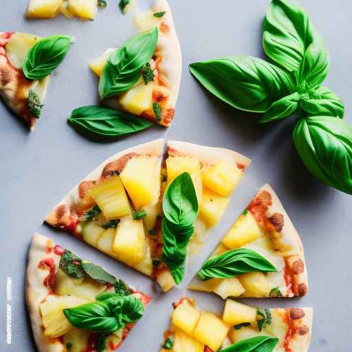 Пицца с ананасом и базиликом