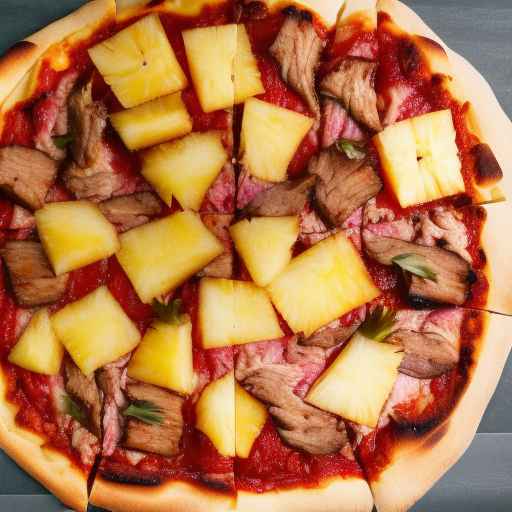 Пицца со свининой с ананасами и барбекю