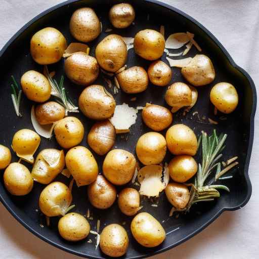 Жареный чеснок и картофель с розмарином и пармезаном