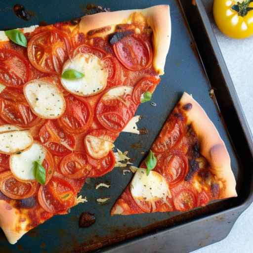 Пицца из запеченных томатов и чеснока с базиликом и пармезаном
