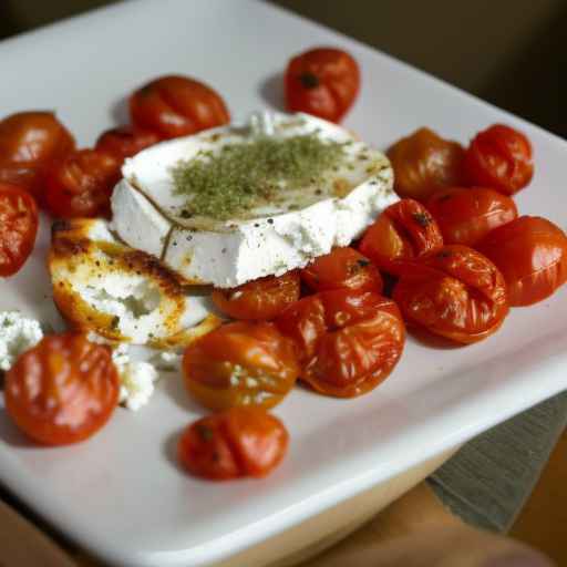 Рецепт запеченных томатов с козьим сыром