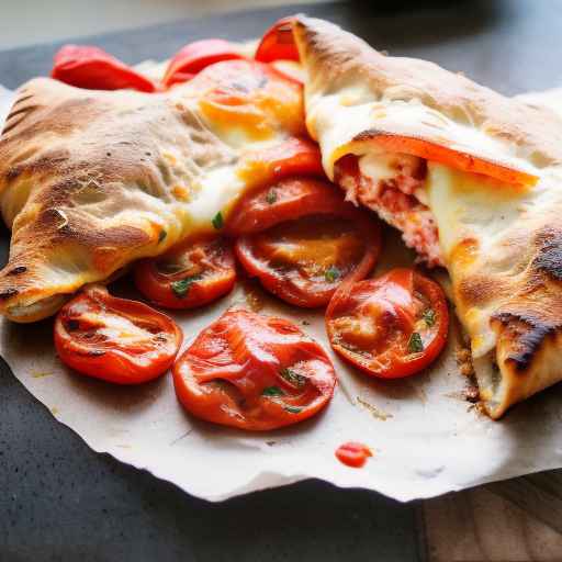 Рецепт кальцоне с запеченными томатами и моцареллой
