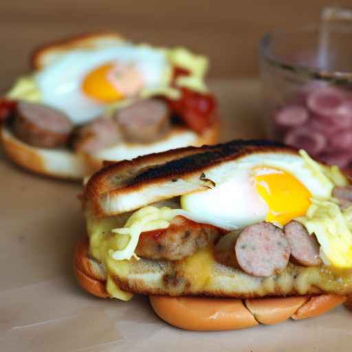 Бутерброд с колбасой и яйцом