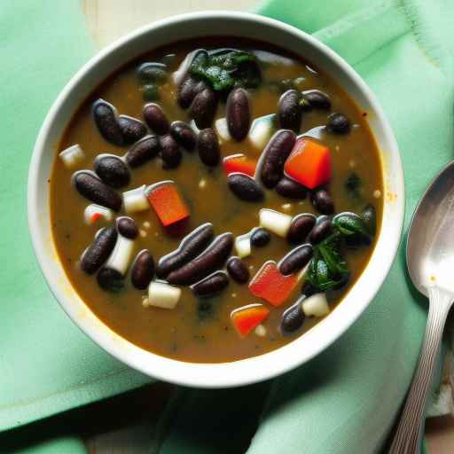 Суп из шпината и черных бобов