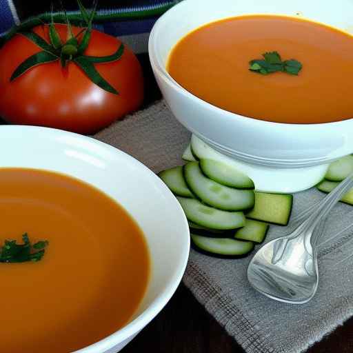 Суп из помидоров и огурцов