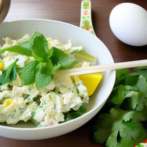 Вьетнамский яичный салат с мятой и кинзой