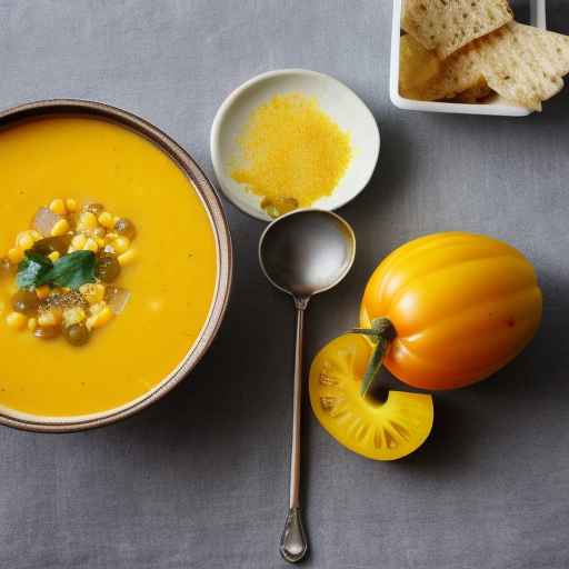 Рецепт супа из желтых томатов и кукурузы